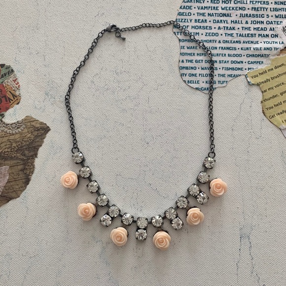 H&M | Crystal & Flower Statement Necklace
